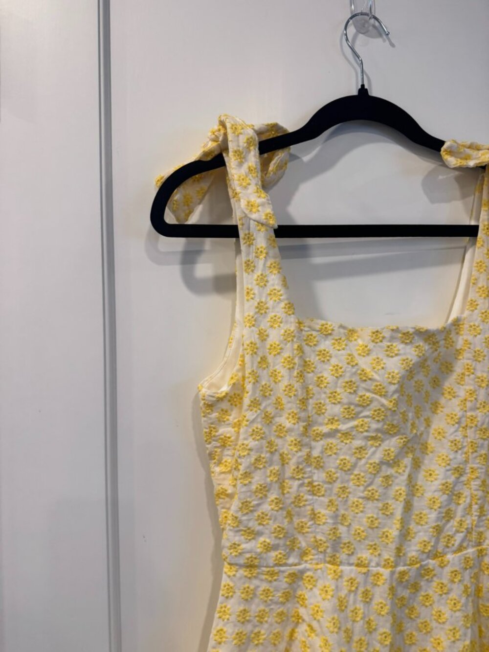 Yellow Summer Floral Dress with Bows, Trixxi by Francesca's - Women's Size Med - Picture 4 of 9